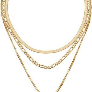 Jeairts Punk Layered Necklace Snake Bone Choker Necklaces